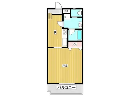 MAPLE COURT I(1K/1階)の間取り写真