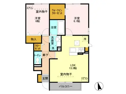 レジデンス・セレッソ(2LDK/1階)の間取り写真