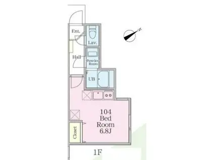 山手仲尾台テラス(ワンルーム/1階)の間取り写真