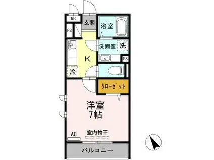 プレミール品川豊町(1K/1階)の間取り写真