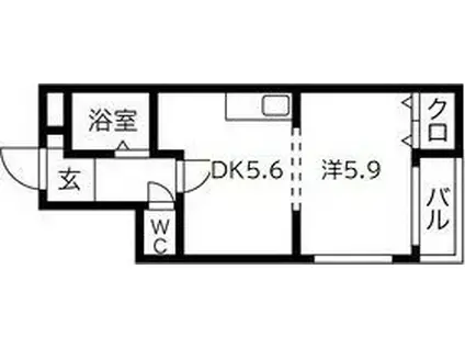 ウインダムヒル医大前(1DK/4階)の間取り写真