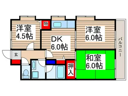 レジェンド(3DK/2階)の間取り写真