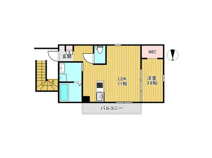 茜さす春のセラビィ(1LDK/2階)の間取り写真