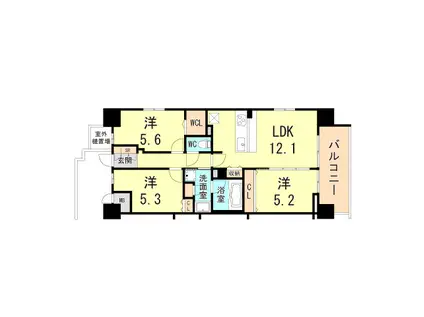 スプランディッドXI(3LDK/7階)の間取り写真