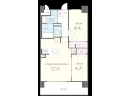 フェリスシエロ堺(2LDK/1階)の間取り写真