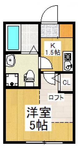フォレストタウンR(1K/2階)の間取り写真