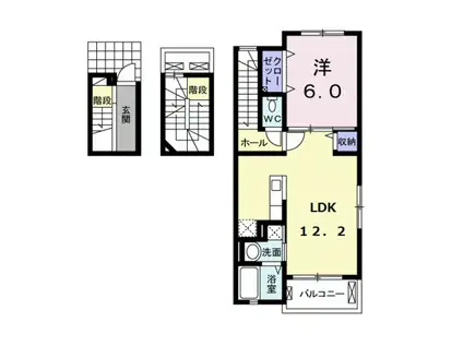 ルナリア(1LDK/3階)の間取り写真