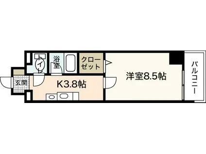 ミーニュ・カーザ(1K/9階)の間取り写真