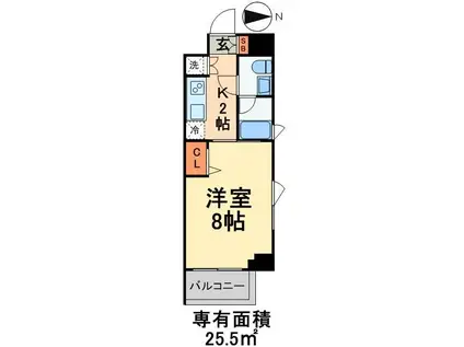 ステージファースト両国南アジールコート(1K/2階)の間取り写真