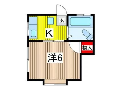 ハイツ芝(1K/1階)の間取り写真