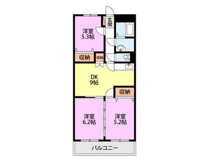 コートハウス善久(3LDK/3階)の間取り写真