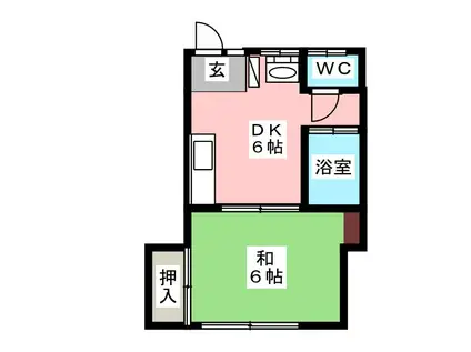 コーポ原田(1DK/2階)の間取り写真