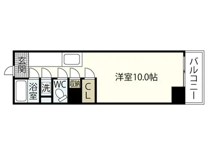 アーバンルーム本川(ワンルーム/8階)の間取り写真