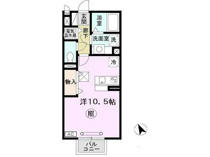 HITOMI DORMITORY(ワンルーム/2階)の間取り写真
