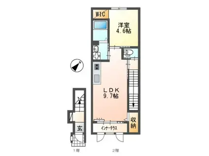 小田渕町アパート(1LDK/1階)の間取り写真