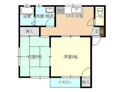 グレープハウスTAJIMA(2DK/2階)の間取り写真