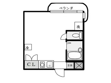 メゾンブランシュフィーユ(ワンルーム/3階)の間取り写真