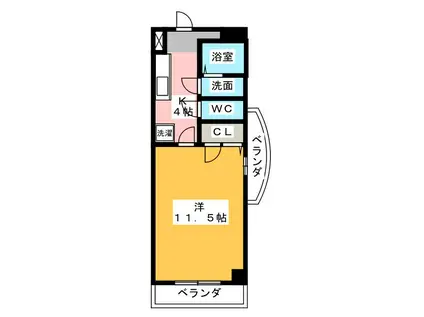 モンレーヴ葵東II(1K/2階)の間取り写真