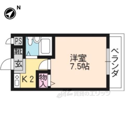 ラフィーネ瀬田(1K/2階)の間取り写真