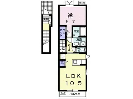 サンリット・K(1LDK/2階)の間取り写真
