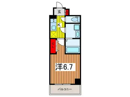 アーバンパーク北浦和(1K/2階)の間取り写真