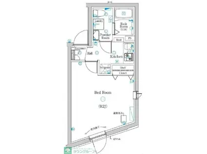 ラフィスタ品川西大井(1K/2階)の間取り写真