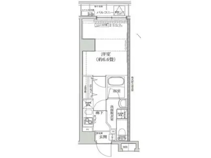 ティモーネグランデ横浜ノース(1K/2階)の間取り写真