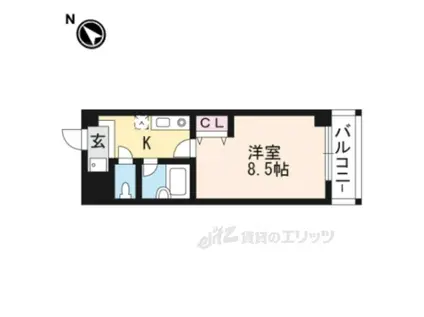 クローバーハイツⅢ(1K/4階)の間取り写真