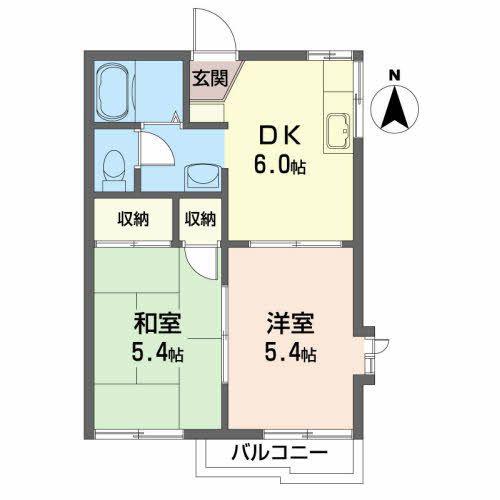 JSヒルズ(2DK/2階)の間取り写真