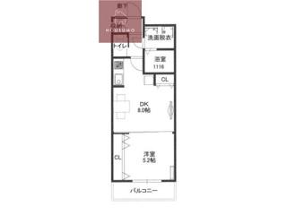 エクセレント久宝園(1LDK/2階)の間取り写真