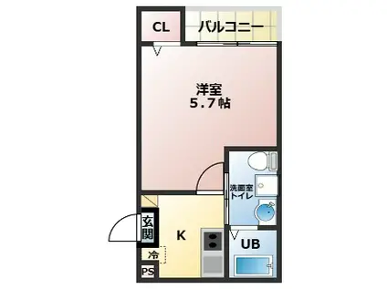 メゾンシエル(1K/1階)の間取り写真