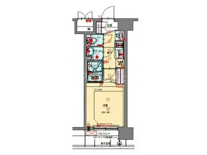 プレサンスOSAKA三国ネオス(1K/8階)の間取り写真