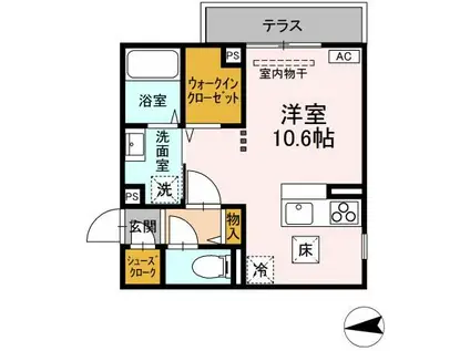 ロイヤルステージ横浜町(ワンルーム/1階)の間取り写真