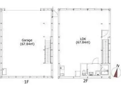 東灘高架下ガレージハウス(ワンルーム/1階)の間取り写真