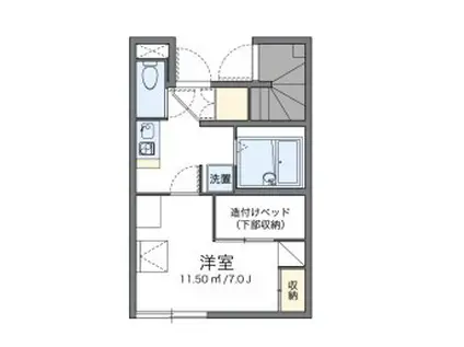 レオパレスクレスト御影(1K/1階)の間取り写真