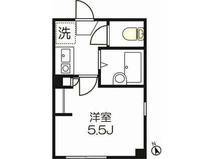 ハーヴェストV(1K/2階)の間取り写真
