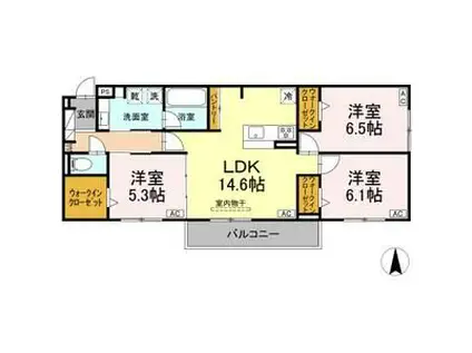 シャンドフルール(3LDK/2階)の間取り写真