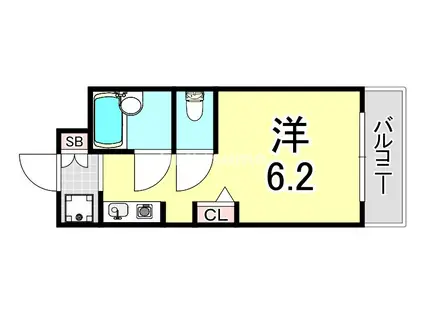 サンコスモ塚口(ワンルーム/2階)の間取り写真