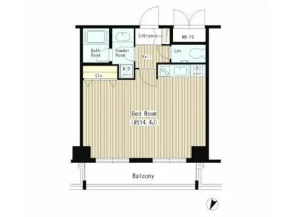 WATS白金 ワッツ白金(1K/3階)の間取り写真