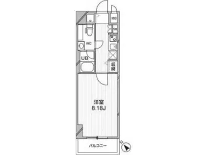 ルクレ西馬込(1K/2階)の間取り写真