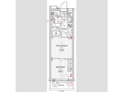 ガーラ・ステーション川崎久地(1DK/2階)の間取り写真