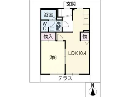 メルヴェーユVII(1LDK/1階)の間取り写真