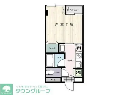 増尾マンション(1K/4階)の間取り写真