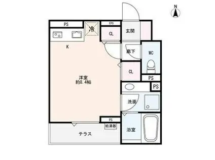 ONES (ワンルーム/1階)の間取り写真