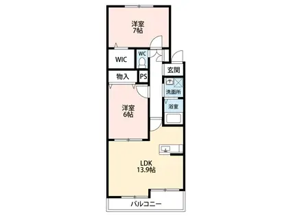 ＪＲ東海道本線 刈谷駅 徒歩12分 4階建 築15年(2LDK/4階)の間取り写真
