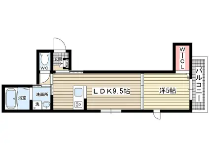 CHICPIECE西宮北口(1LDK/3階)の間取り写真