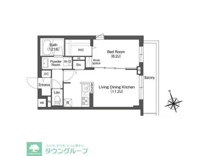 AIFLAT方南町(1LDK/2階)の間取り写真