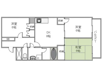 メゾンN&T(3DK/1階)の間取り写真