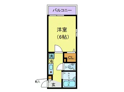 FELICE新井薬師前I(1K/2階)の間取り写真