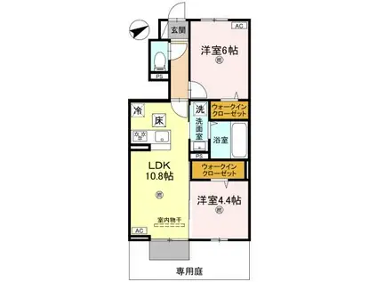 D-ROOMイグ(2LDK/1階)の間取り写真